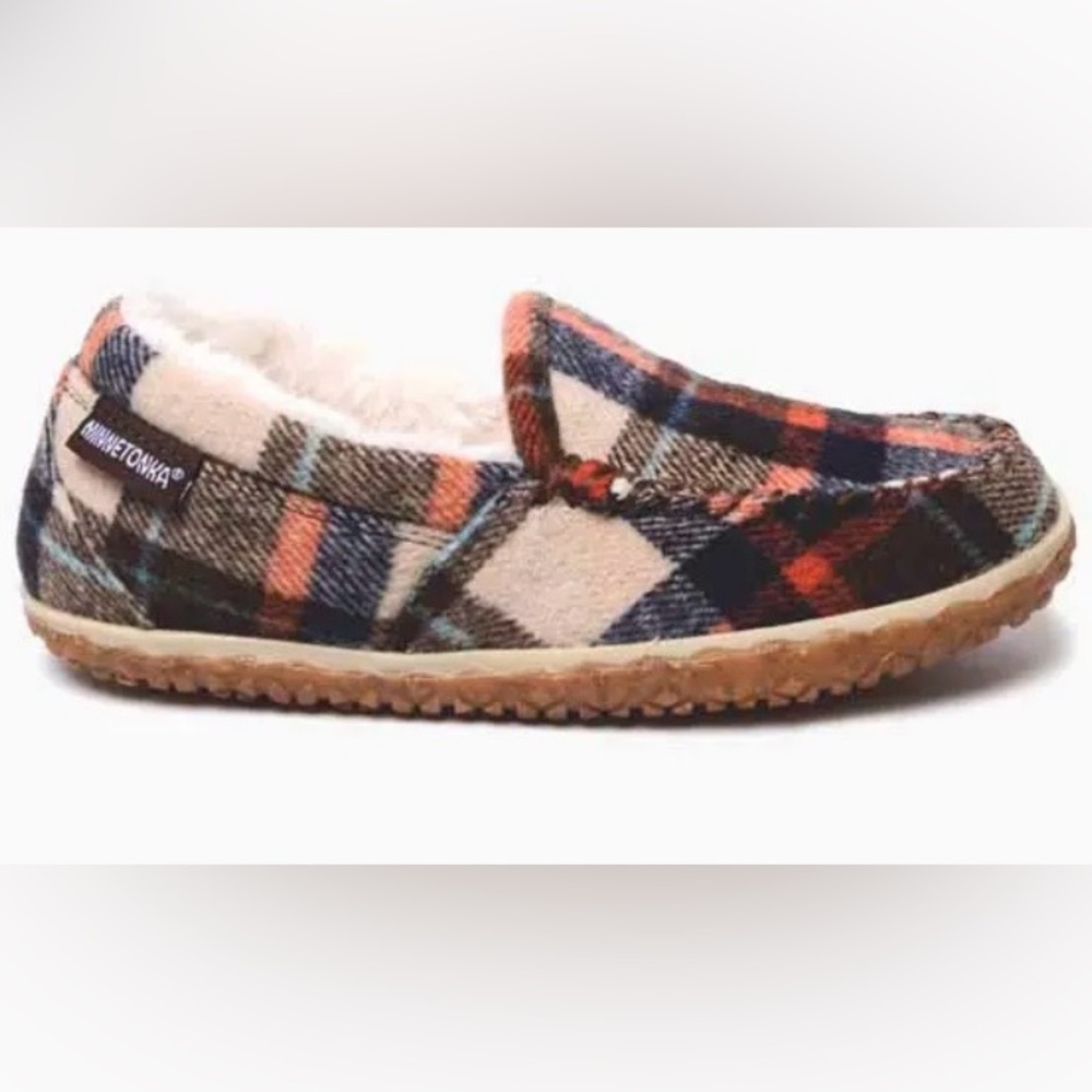 Minnetonka Fleece Lined Plaid Moccasins - Autumn Plaid - Picture 3 of 9